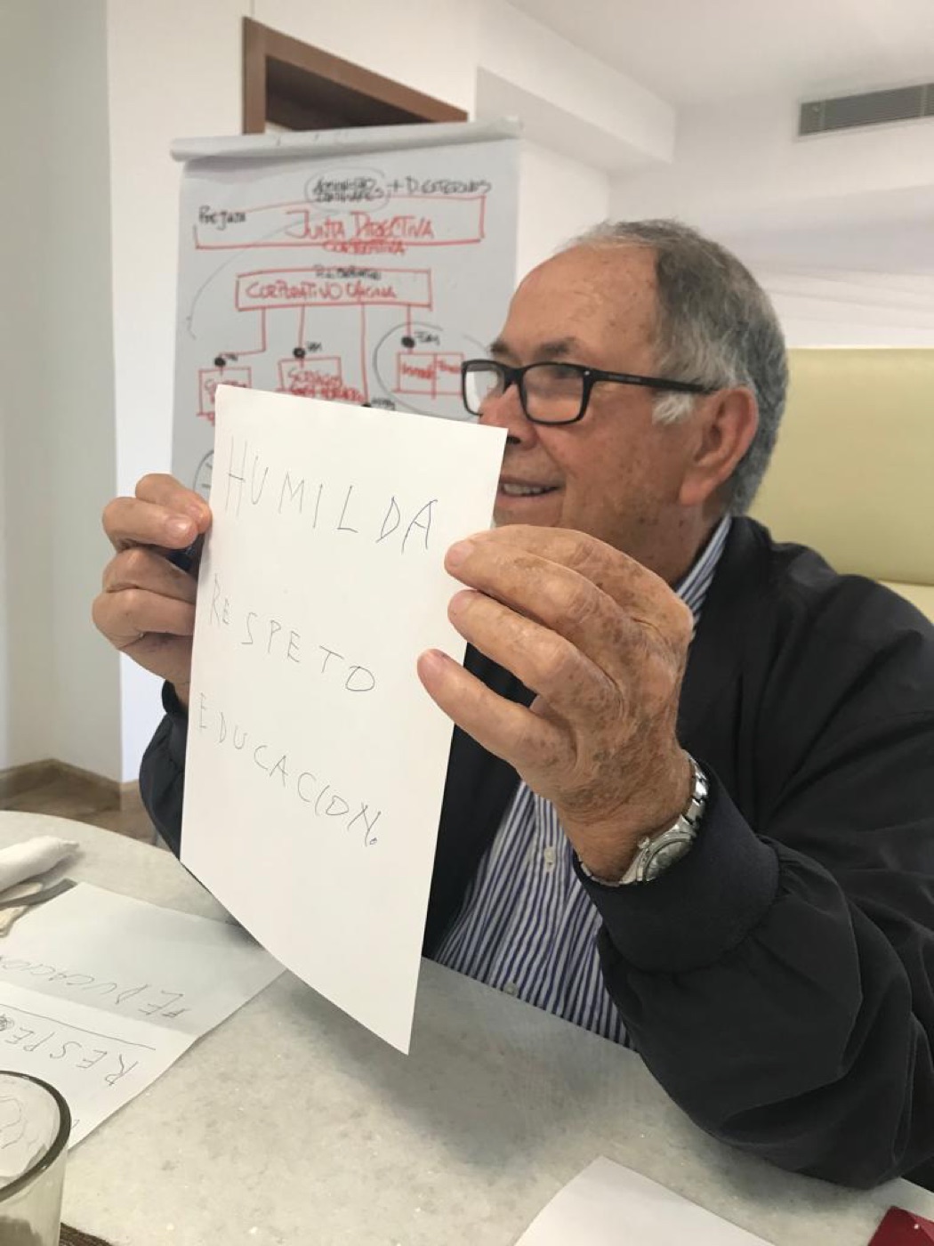 Carmelo Moschella exponiendo los valores de ZIC: humildad, respeto y educacion